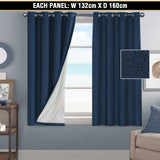 100% Blockout Curtains Pair Rich Linen Textured Full Blackout Curtain Draperies