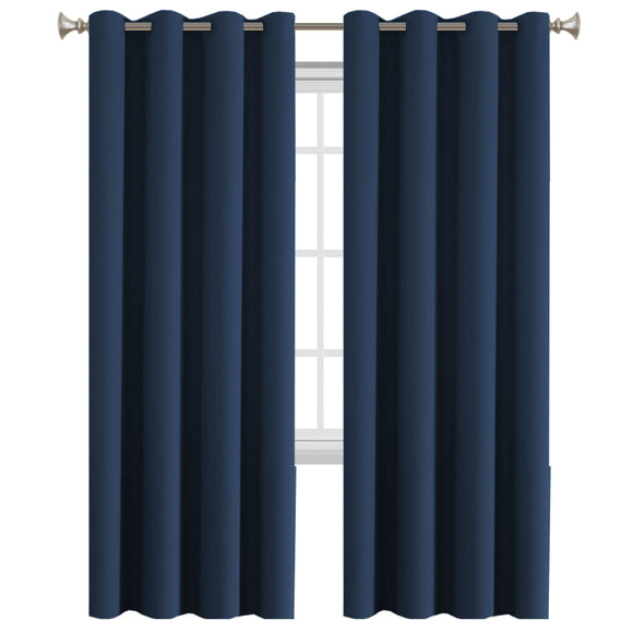 2 x Blockout Curtains Blackout Bedroom Curtain Draperies Eyelet for Living Room