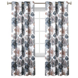 2x Blockout Floral Curtains Eyelet Blackout Curtain Draperies for Living Bedroom