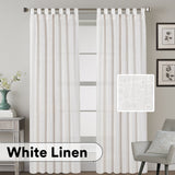 Curtains Natural Linen Blended Energy Efficient Light Filtering Curtains / Tab Top Curtains Window Treatments Panels / Drapes