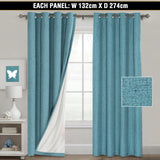 2x 100% Blackout Curtains Pair Rich Linen Textured Curtain Draperies for Bedroom