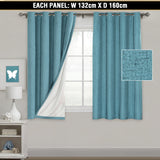 2x 100% Blackout Curtains Pair Rich Linen Textured Curtain Draperies for Bedroom