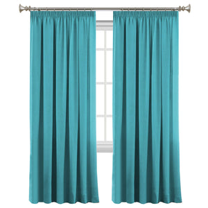 2x Blockout Curtains Blackout Curtain Pair Pencil Pleat Draperies with Tie Backs