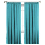 2x Blockout Curtains Blackout Curtain Pair Pencil Pleat Draperies with Tie Backs