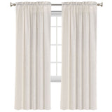 2x Natural Linen Blended Airy Curtains for Living Room Home Decor Soft Rich Material Light Reducing Bedroom Drape Panels