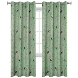 Blockout Curtains Living Room Birds Printed Vintage Curtain Draperies Thick Soft