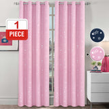 1x Blackout Curtains for Kids Glitter Star Kids Curtains Blockout, Sold Single