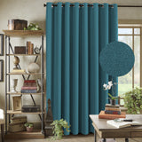 Wide Curtains for Living Room Thermal Blackout Patio Door Linen Curtain