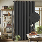 Wide Curtains for Living Room Thermal Blackout Patio Door Linen Curtain