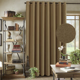 Wide Curtains for Living Room Thermal Blackout Patio Door Linen Curtain