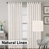 Curtains Natural Linen Blended Energy Efficient Light Filtering Curtains / Tab Top Curtains Window Treatments Panels / Drapes