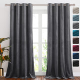 2x Luxury Velvet Blockout Curtains Thick Soft Window Curtain Draperies 1 Pair