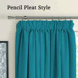 2x Blockout Curtains Blackout Curtain Pair Pencil Pleat Draperies with Tie Backs