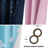 Blackout Star Curtain Kids Bedroom Blockout Curtain Thermal Curtain Sold 1 Panel