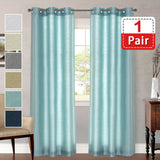 Curtains for Living Room Pair Faux Silk Eyelet Draperies Privacy Add Multi Size