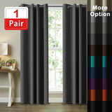 2X Blockout Curtains Blackout Window Curtain Draperies Pair Eyelet for Bedroom