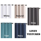 2x 100% Blackout Curtains Pair Rich Linen Textured Curtain Draperies for Bedroom