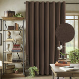 Luxury Linen Textured Blockout Curtain Eyelet Extra Wide Thick Curtain Drapes