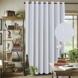 Luxury Linen Textured Blockout Curtain Eyelet Extra Wide Thick Curtain Drapes