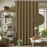 Luxury Linen Textured Blockout Curtain Eyelet Extra Wide Thick Curtain Drapes