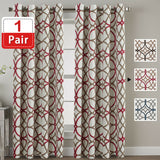 1 Pair Curtains Blockout Eyelet Living Room Curtains for Bedroom, Soft and Thick