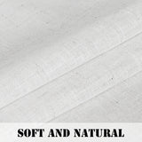 2x Natural Linen Curtains for Living Light Filtering Luxury Privacy Added Drapes