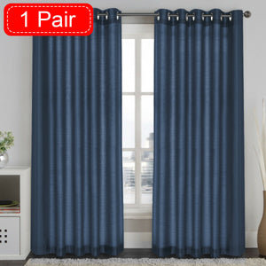 Living Room Curtains Pair Faux Silk Eyelet Privacy Provide Kitchen Curtains