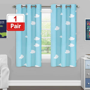 2x Kids Room Curtains Pair Room Darkening Eyelet  Curtain Draperies for Bedroom