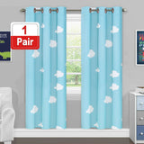 2x Kids Room Curtains Pair Room Darkening Eyelet  Curtain Draperies for Bedroom