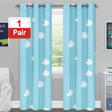 2x Kids Room Curtains Pair Room Darkening Eyelet  Curtain Draperies for Bedroom