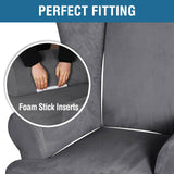 Stretch Wing Chair Cover Velvet Plush Water Repellent Suede Fabric Slipcovers