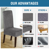 Thick Velvet Dining Chair Covers Slip Covers Dining Room Chairs Cover 2/4/6 Pack