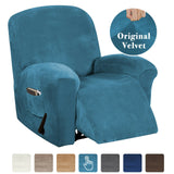 Velvet Stretch Recliner Chair Covers Slip Covers Feature Thick Velour Material