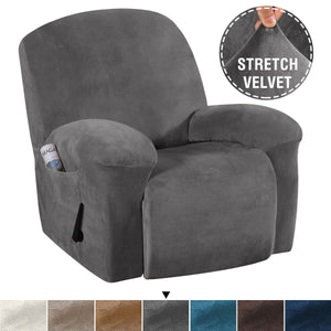 Velvet Stretch Recliner Chair Covers Slip Covers Feature Thick Velour Material