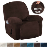 Velvet Stretch Recliner Chair Covers Slip Covers Feature Thick Velour Material