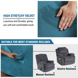 Velvet Stretch Recliner Chair Covers Slip Covers Feature Thick Velour Material