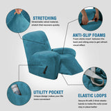 Velvet Stretch Recliner Chair Covers Slip Covers Feature Thick Velour Material