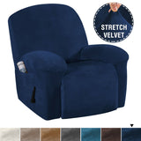 Velvet Stretch Recliner Chair Covers Slip Covers Feature Thick Velour Material