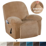 Velvet Stretch Recliner Chair Covers Slip Covers Feature Thick Velour Material