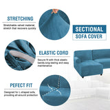 Rich Velvet Stretch  L-Shaped Sofa Slipover Thick Left Chaise Lounge Slip Cover