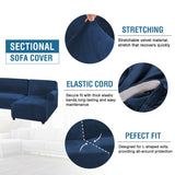 L Shaped Sofa Slipcover Rich Velvet Stretch Right Chaise Sofa Cover