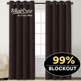 2 x Blockout Curtains Blackout Bedroom Curtain Draperies Eyelet for Living Room