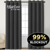 2 x Blockout Curtains Blackout Bedroom Curtain Draperies Eyelet for Living Room