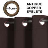 2 x Blockout Curtains Blackout Bedroom Curtain Draperies Eyelet ,Brown