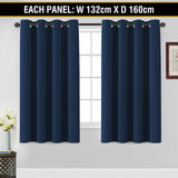 2 x Blockout Curtains Blackout Bedroom Curtain Draperies Eyelet ,Navy