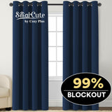 2 x Blockout Curtains Blackout Bedroom Curtain Draperies Eyelet ,Navy