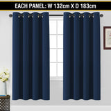 2 x Blockout Curtains Blackout Bedroom Curtain Draperies Eyelet ,Navy