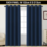 2 x Blockout Curtains Blackout Bedroom Curtain Draperies Eyelet ,Navy