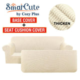 Sofa Covers Couch Cover 2-Piece Sofa Slip Covers with Seat Cushion Cover Natural