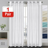 2x Faux Silk Curtains Light Reducing Draped Privacy Window Curtain Draperies